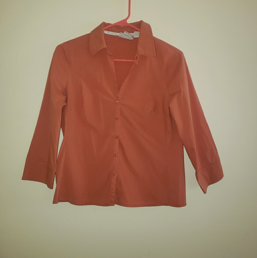 Worthington Petite Stretch Button Down Blouse